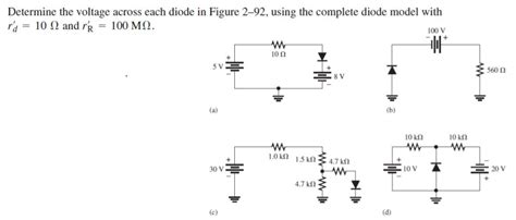 Solved Determine The Voltage Across Each Diode In Figure