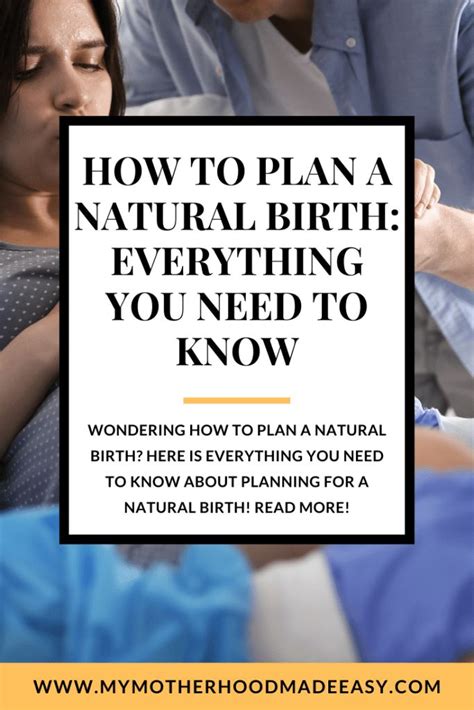 A Man And Woman In Bed With The Text How To Plan A Natural Birth