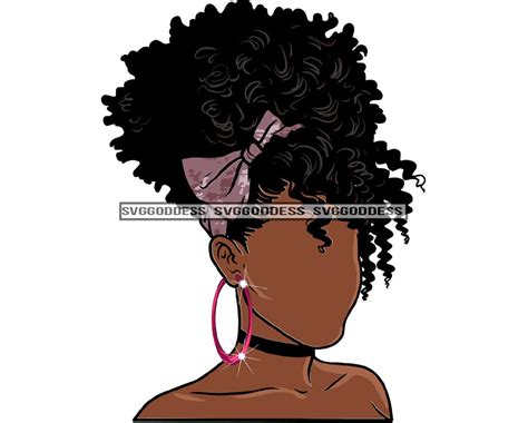 Afro Woman Faceless Hairstyle Logo Design Element Nubian Melanin Black