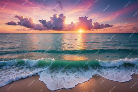 Premium Photo Inspirational Calm Sea With Sunset Sky Meditation Ocean