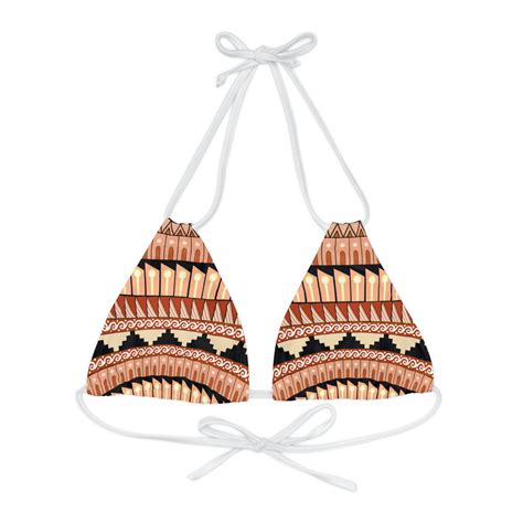 Strappy Triangle Bikini Top AOP Bikini Top Bikini Strappy Bikini Swimsuit Swimwear Beach