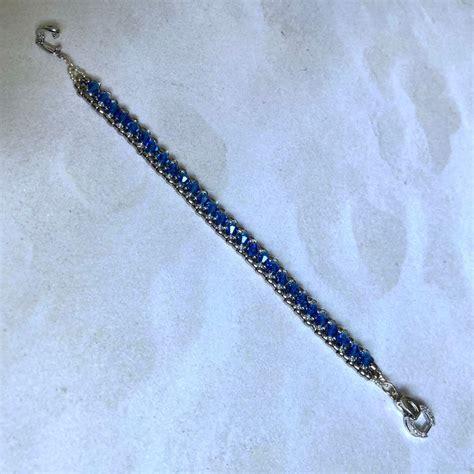 Tennis Bracelet Pattern Tutorial Made With Preciosa Crystal Bicones And Seed Beads Etsy