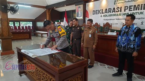 Polres Probolinggo Dukung Deklarasi Pemilu Damai Yang Digelar Hmi