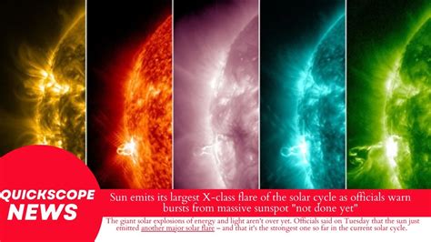 Sun Emits Its Largest X Class Flare Of The Solar Cycle As Officials