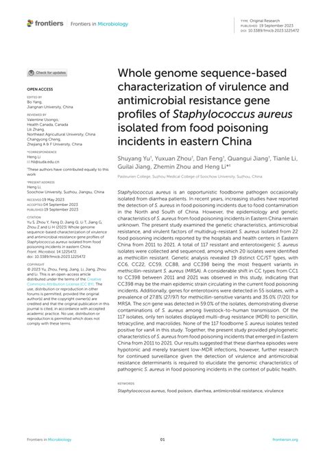 Pdf Whole Genome Sequence Based Characterization Of Virulence And