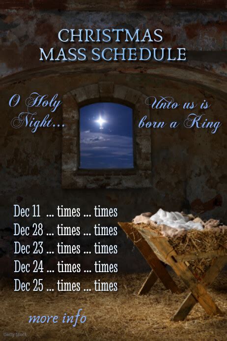 Christmas Mass Schedule Template Postermywall