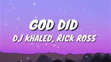 Dj Khaled God Did Letra Lyrics Ft Rick Ross Lil Wayne Jay Z John Legend Fridayy Youtube