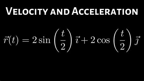 Find The Velocity And Acceleration Vectors Example Calculus 3 Youtube