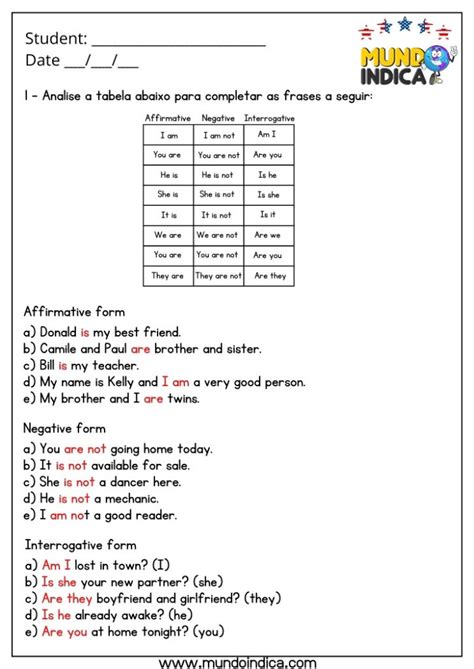 Atividade De Ingles 7 Ano Com Respostas - 10 Atividades de Inglês 7 Ano com Respostas