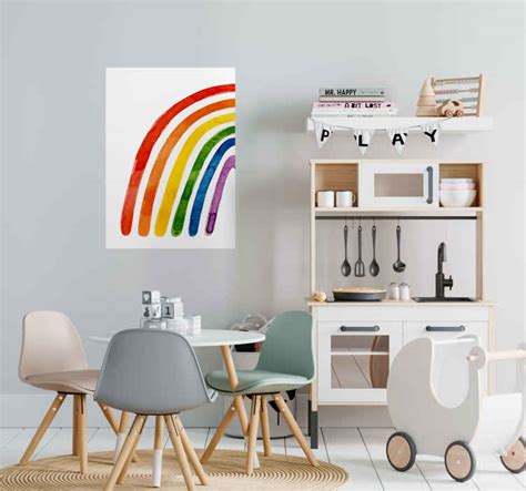 Poster Wasserfarbe Regenbogen Kinderzimmer Tenstickers