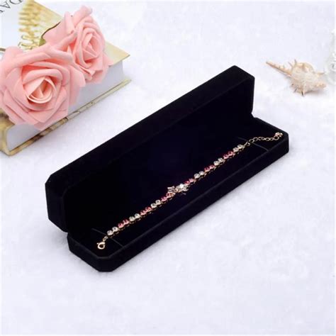 Black Jewelry Boxes Elegant Trendy Velvet T Jewelry Necklace Bracelet Pendant Display Storage