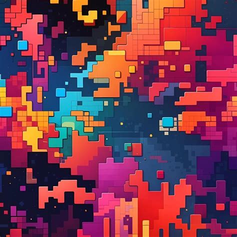 Premium Photo Abstract Pixel Art Background