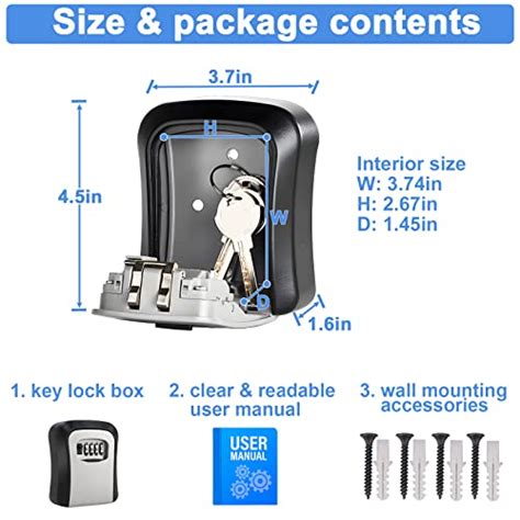 ZHEGE Lock Box Key Storage Lock Box With 4 Digit Combination For House