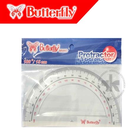 Jual Busur Butterfly 180 15 Cm Busur Derajat Protactor Mika Penggaris