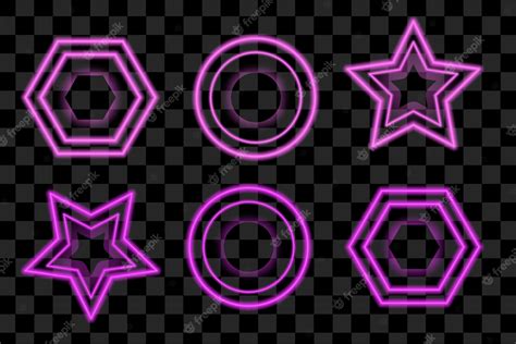 Premium Vector | Purple neon geometric isolated shapes