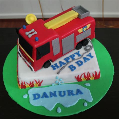 Fireman Sam Fire Truck Cake - CakeCentral.com