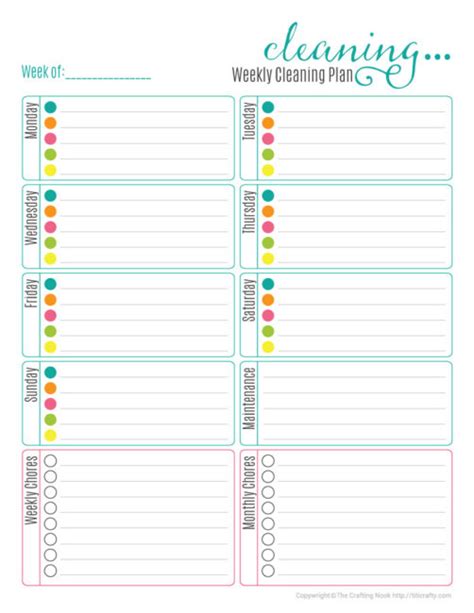 Free Weekly Cleaning Planner Printable (Available in Size Letter and A4 ...