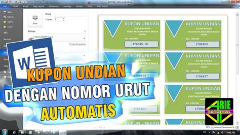 Membuat Kupon Undian Dengan Nomor Urut Automatis Di Microsoft Word