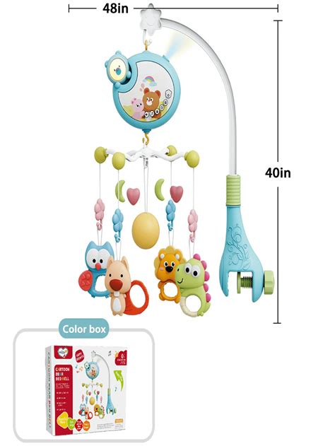 Móvil con proyección de luz música rotatoria y sonajero para bebé que
