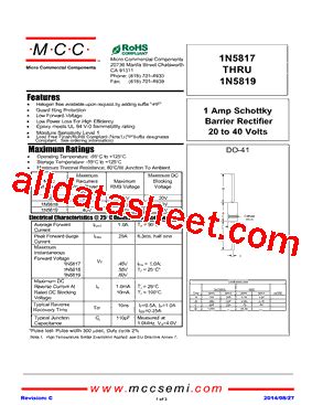 1N5817 Datasheet(PDF) - Micro Commercial Components