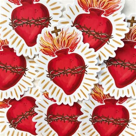 Sacred Heart Sticker Sacred Heart Decal Sacred Heart Of Jesus Sacred Heart Catholic Sticker