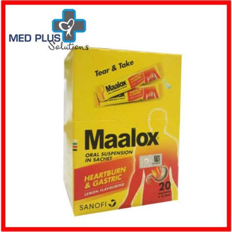 Maalox Oral Suspension In Sachet Ml X Sachets Lemon Flavour