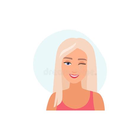 Happy Girl With New Hair Color Blonde Winking And Smiling Stock