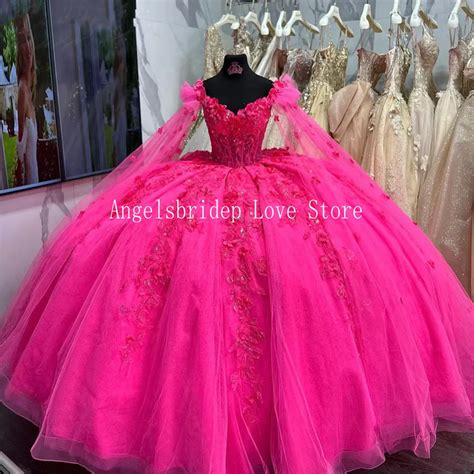 Angelsbridep Hot Pink Ball Gown Quinceanera Dresses For Special Events