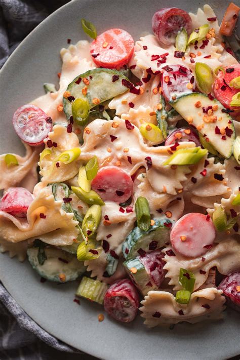 Creamy Vegan Pasta Salad Gluten Free Earth Of Maria