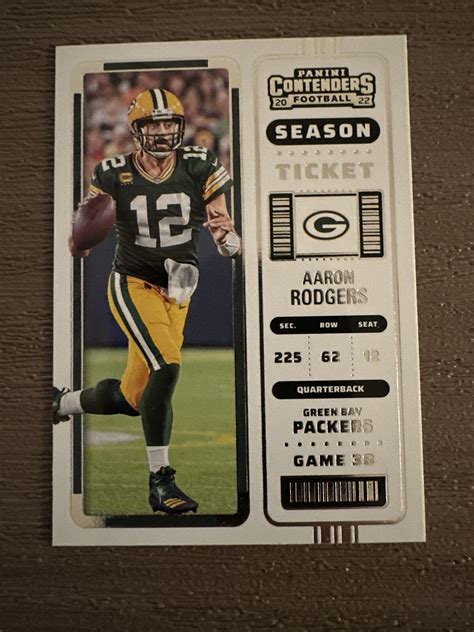 Panini Contenders Aaron Rodgers Season Ticket Green Bay