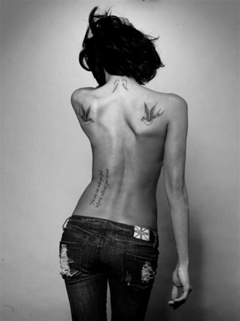 Impressive And Peaceful Dove Tattoo Designs Back Tattoo Women