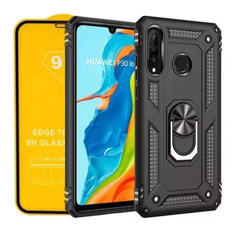 Funda Uso Rudo Anillo Mag Huawei P30 Lite Con Cristal T 9h Meses Sin