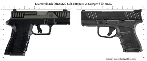 Diamondback DBAM29 Sub Compact Vs Stoeger STR 9MC Size Comparison