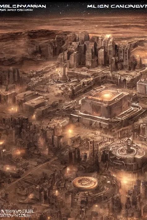 Huge Underground Alien City Cityscape Mars Stable Diffusion Openart