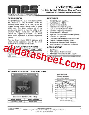 MP1519DQL Datasheet PDF Monolithic Power Systems