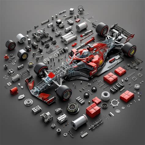 3d Rendering Of Formula 1 Race Car Components Premium Ai Generated Image