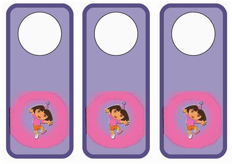 Dora Door Hangers Birthday Printable