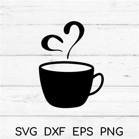 Steaming Coffee Cup Cut File Svg Vector Art Dxf Clipart Png Eps