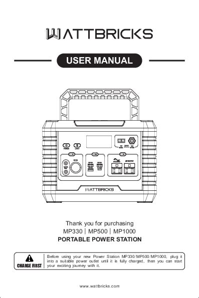 User Manual For MP330 MP500 MP1000 Portable Power Station