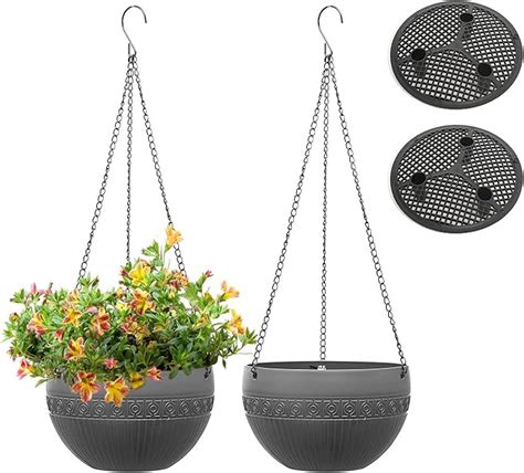 MissFox Pots de Fleurs à Suspendre de 3 Paquet diamètre 21cm Pot