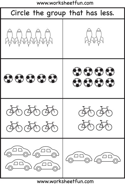 More And Less Worksheet