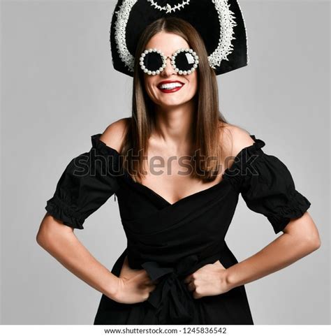 Portrait Elegant Brunette Sexy Black Dressblack Stock Photo Shutterstock