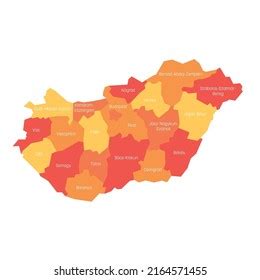 Hungary Administrative Map Counties Stock Vector (Royalty Free ...