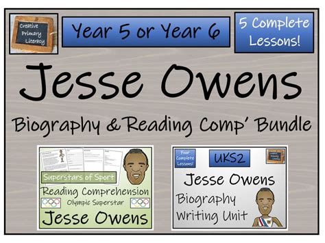 UKS2 Literacy - Jesse Owens Reading Comprehension & Biography Bundle ...