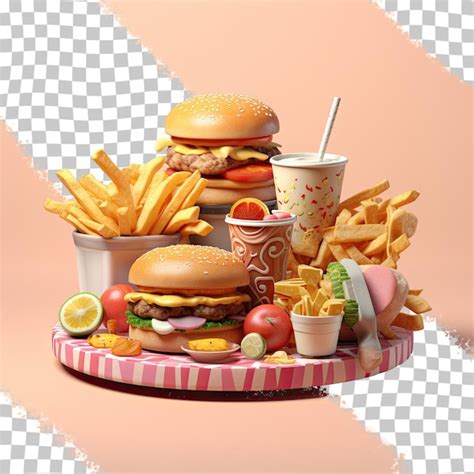 Premium Psd Fast Food Meals For Animation Using Motion Capture