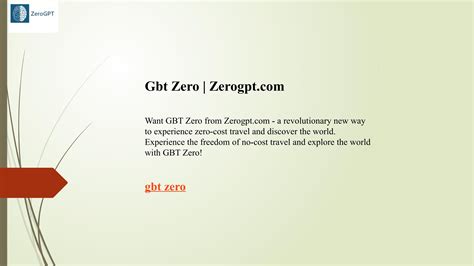 Gbt Zero | Zerogpt.com by Zero GPT - Issuu