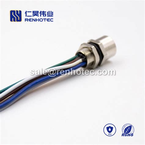 M8 Connector Cable 8pin A Code Female Straight Shiled Rear Bulkhead