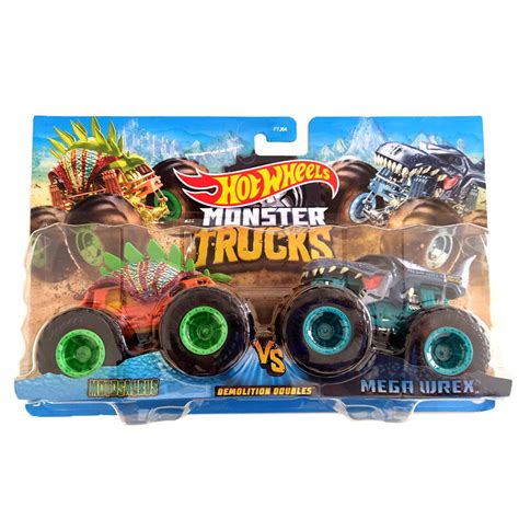 Hot Wheels Monster Trucks Demolition Doubles Motosaurus Vs Mega Wrex Mattel Fyj Glc