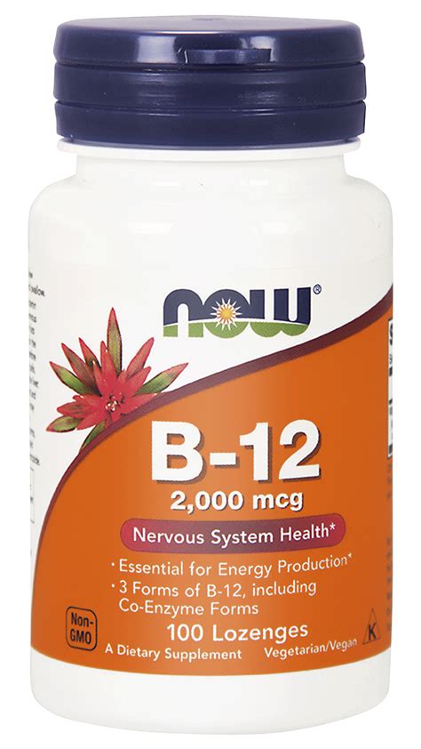 B-12 2,000 mcg – witamina B 12 – 100 pastylek do ssania wegetariańskich ...