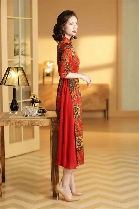 China Moderna Cheongsam Vestido Vintage Chino Ceremonia De Etsy